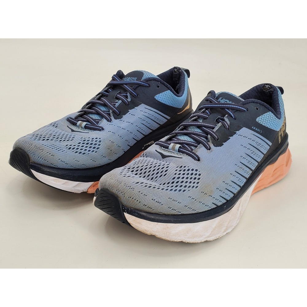 Hoka One One Womens Arahi 3 Wide Blue Running Shoes Sneakers 10.5 D